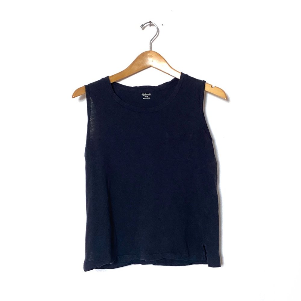 Madewell Pocket Slub Tank Top in Black